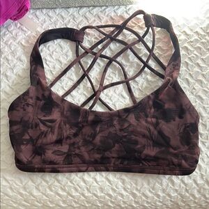 Women's Brown Strappy Sports Bra